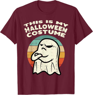 This Is My Halloween Costume Ghost Retro Men Women Kids Boys T-Shirt - T-Shirt | Maroon