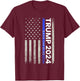 Trump 2024 Back The Blue Thin Blue Line Police American Flag T-Shirt - T-Shirt | Maroon