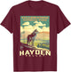 Yellowstone National Park Hayden Valley Wolf WPA Poster T-Shirt - T-Shirt | Maroon