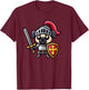 Pug Knight Funny Dog Medieval Women Girls Kids T-Shirt - T-Shirt | Maroon