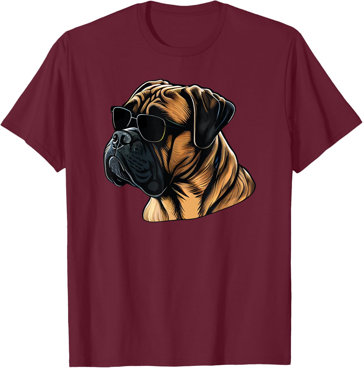 Dad Mom Cool Dog Sunglasses - Bullmastiff Women T-Shirt - T-Shirt | Maroon