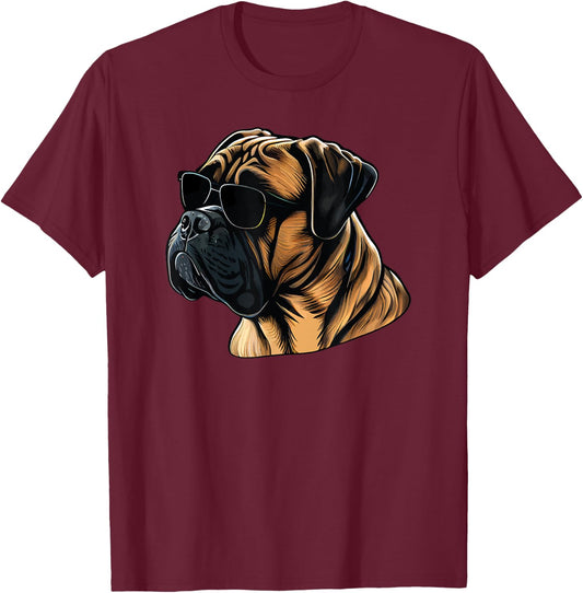 Dad Mom Cool Dog Sunglasses - Bullmastiff Women T-Shirt - T-Shirt | Maroon
