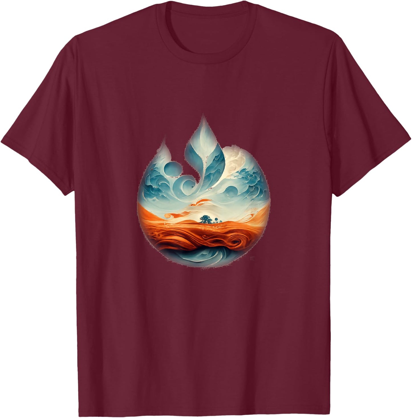 Logo of Water Fire Earth Wind T-Shirt - T-Shirt | Maroon