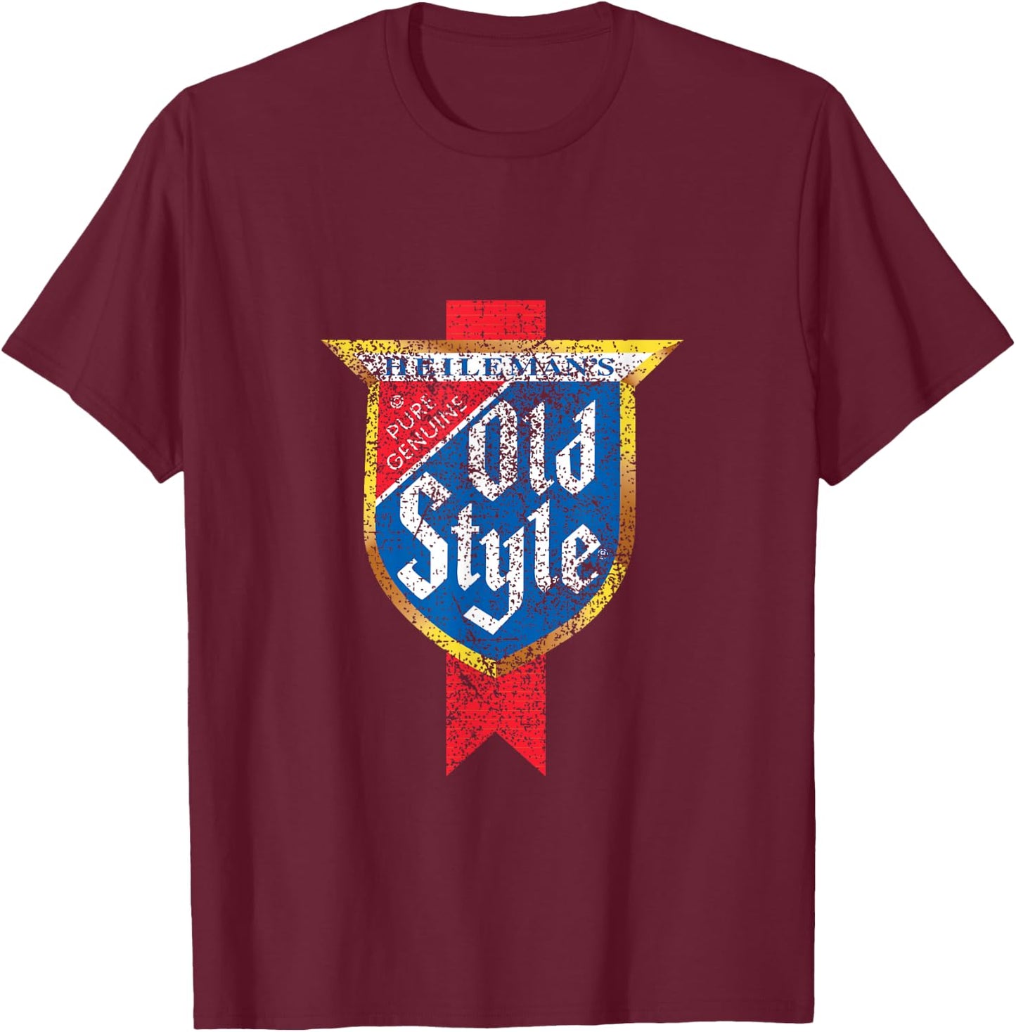 Old Style Beer Vintage Logo - Classic Look T-Shirt - T-Shirt | Maroon