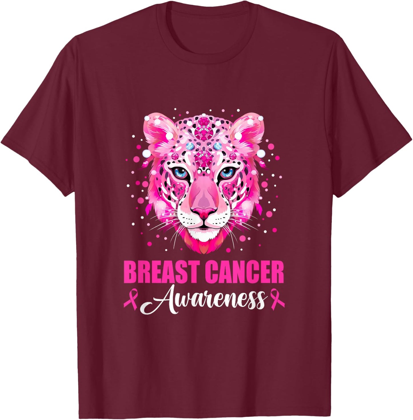 In October We Wear Pink Cute Little Lion Breast Cancer Women T-Shirt - T-Shirt | Maroon