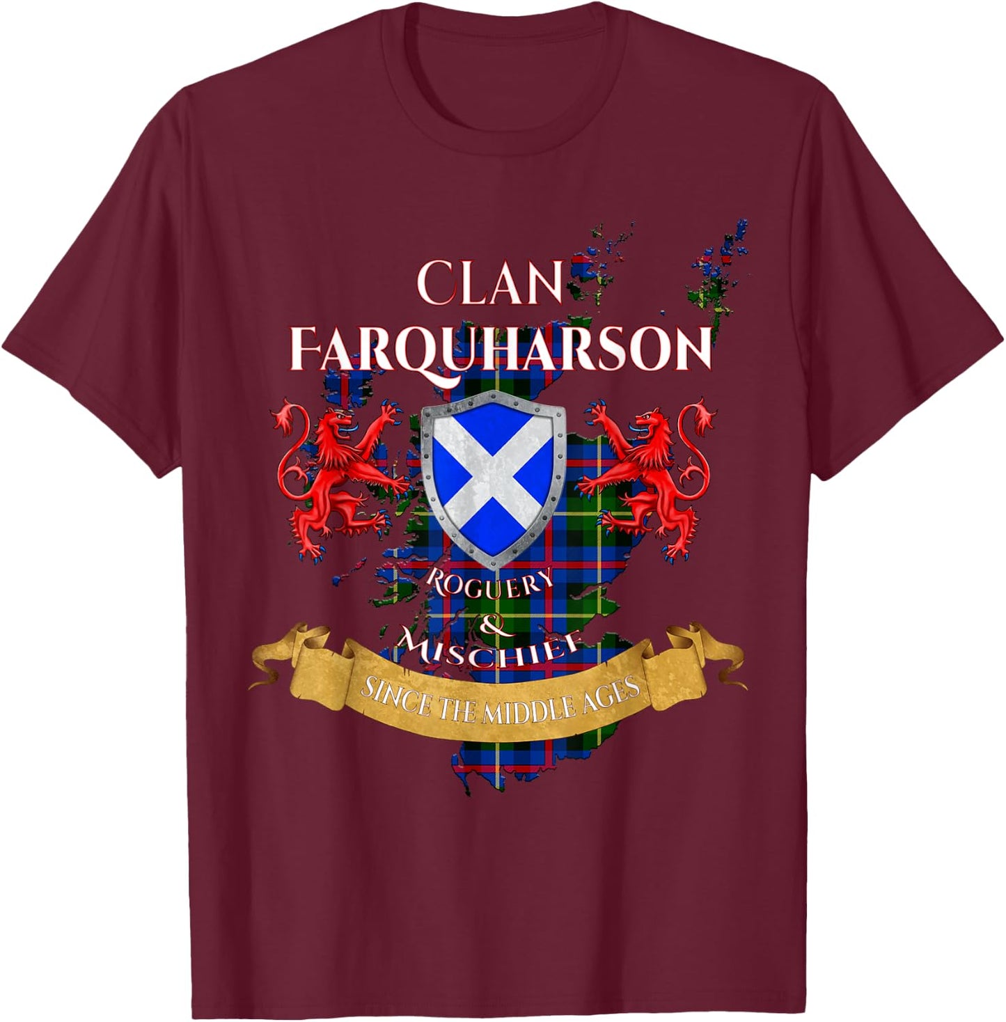 Farquharson Scottish Family Clan Middle Ages Mischief T-Shirt - T-Shirt | Maroon