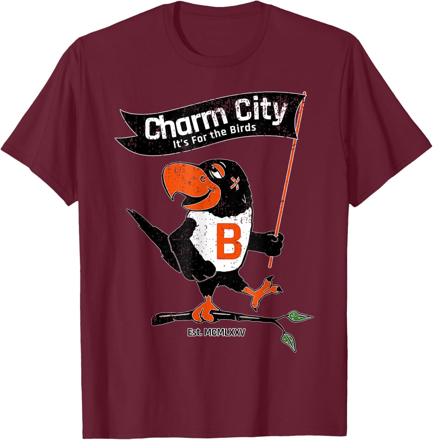 Baltimore Birds Maryland Charm City Pride T-Shirt - T-Shirt | Maroon