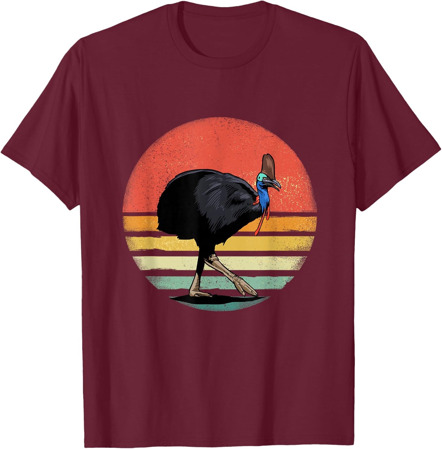 Retro Vintage Cassowary Bird Animal Bird Lover Bird Watcher T-Shirt - T-Shirt | Maroon