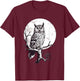 Owl Moon Graphic Women Men Girls Boys T-Shirt - T-Shirt | Maroon