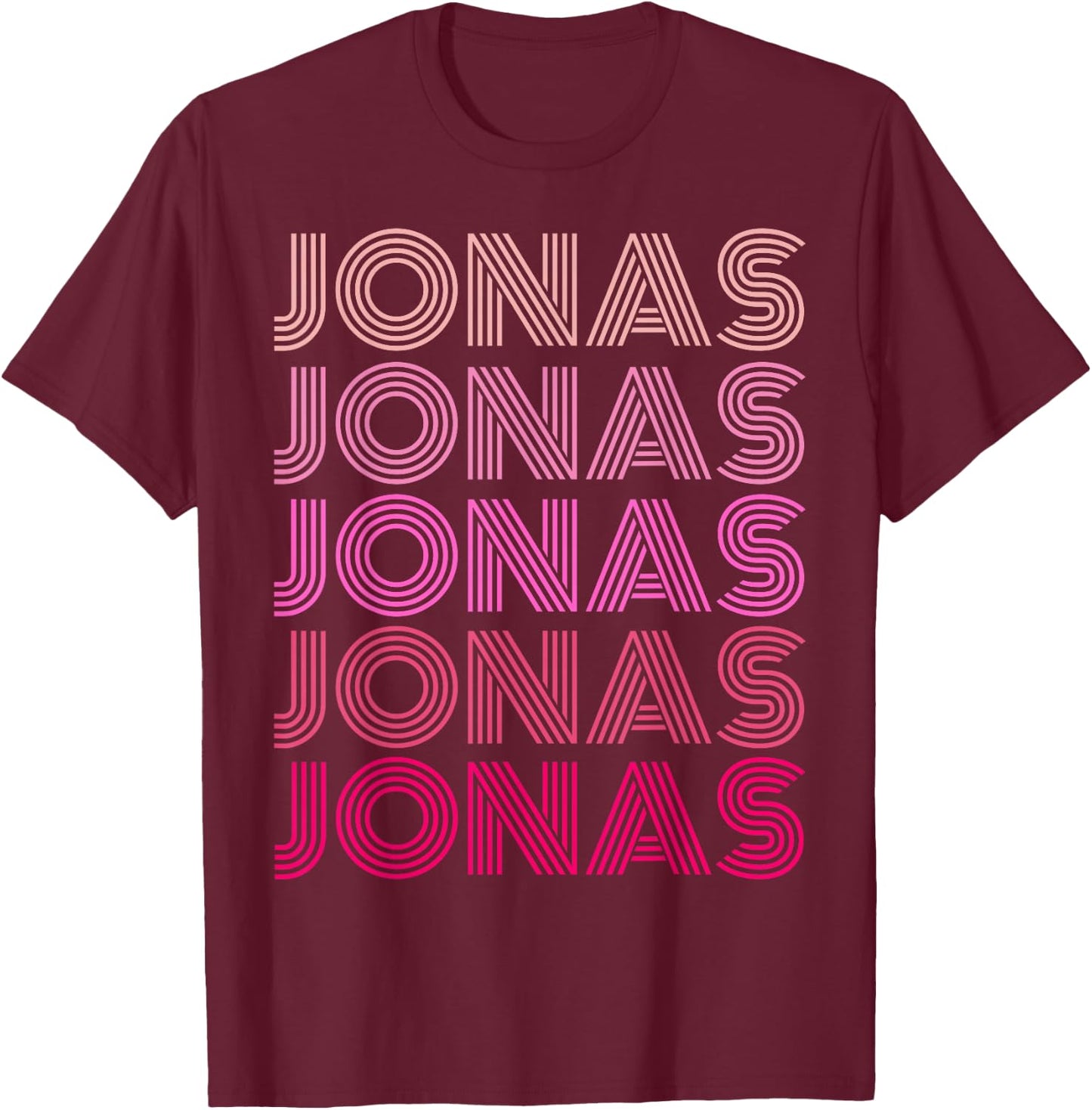 Jonas Vintage Retro Pink T-Shirt - T-Shirt | Maroon