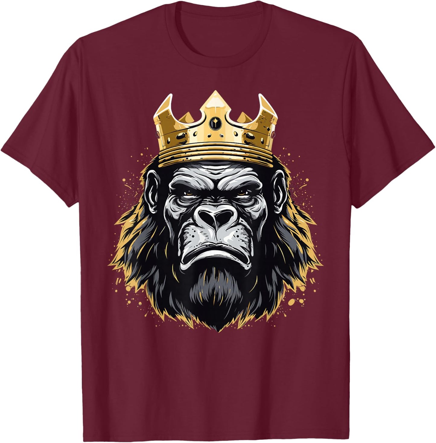 Silverback Gorilla King T-Shirt - T-Shirt | Maroon
