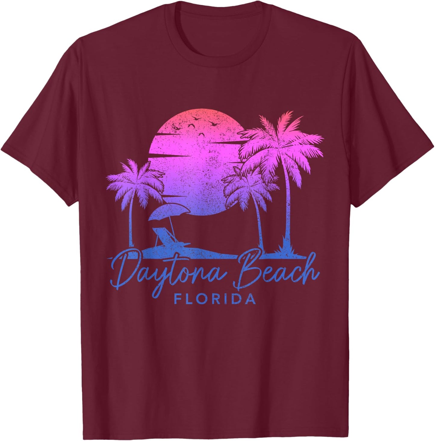 Daytona Beach Florida FL Surfer Vintage Retro T-Shirt - T-Shirt | Maroon