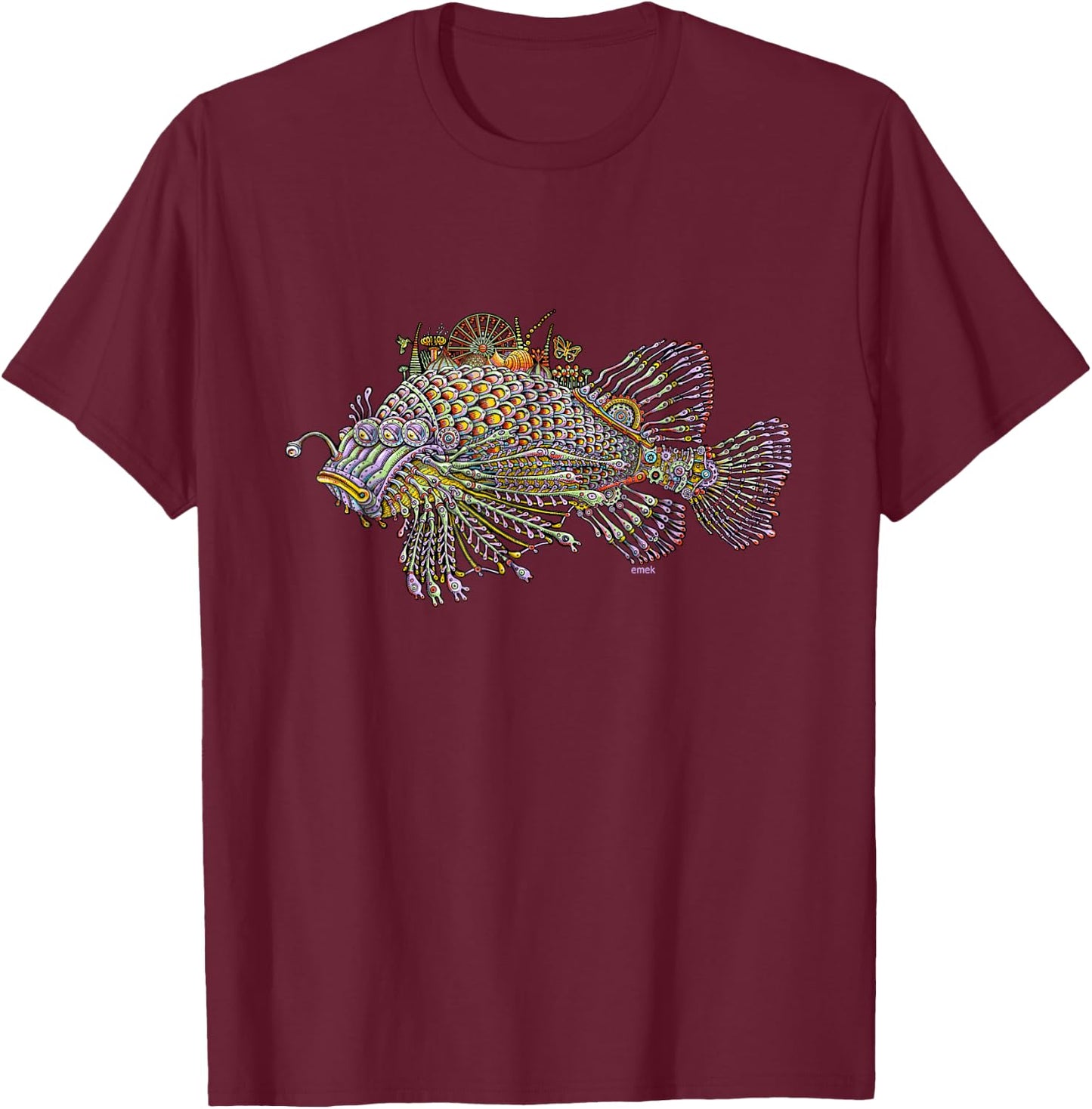 Fish - by Emek Artman T-Shirt - T-Shirt | Maroon