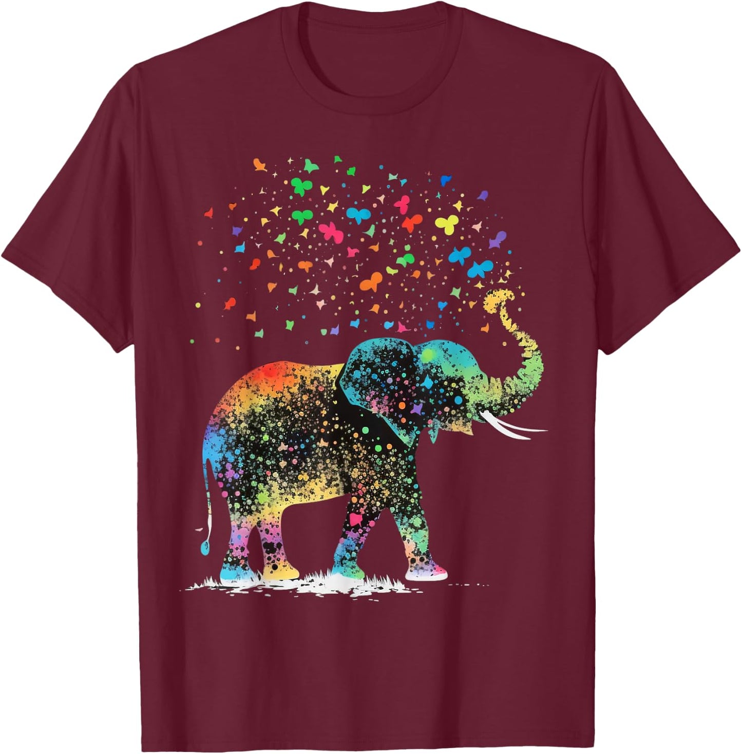 Cute Elephant Lover Animal on Elephant T-Shirt - T-Shirt | Maroon
