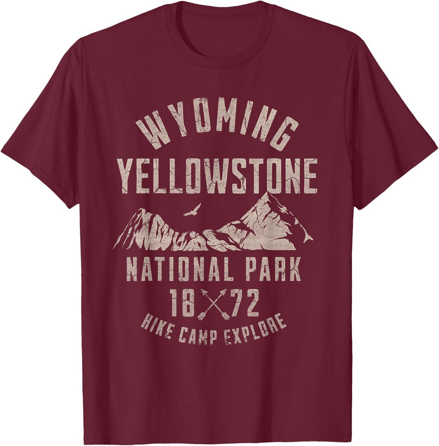 Yellowstone National Park T-Shirt - T-Shirt | Maroon