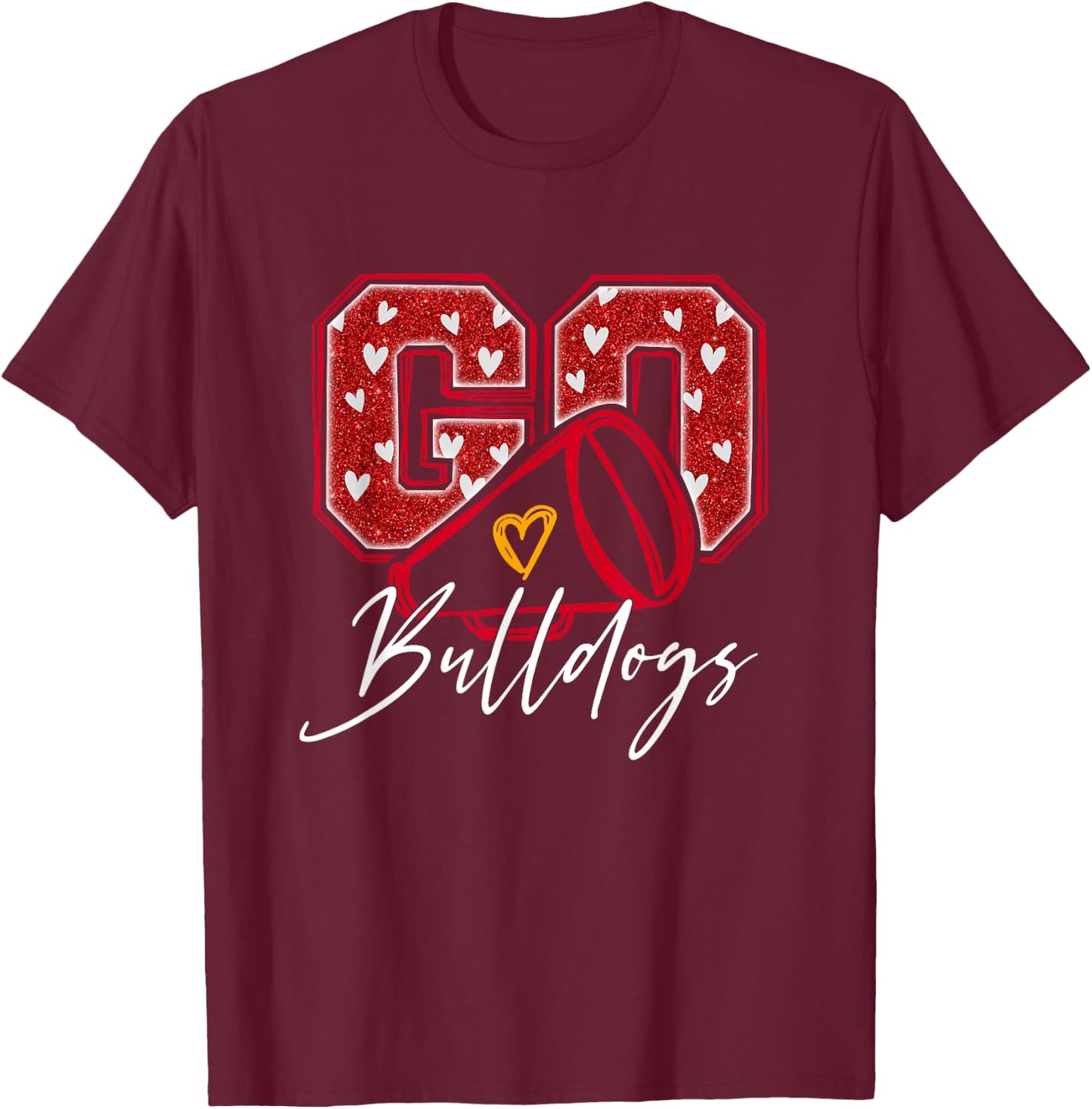 Go Cheer Bulldogs Name Athletic Sports Gift Men Women Boy T-Shirt - T-Shirt | Maroon