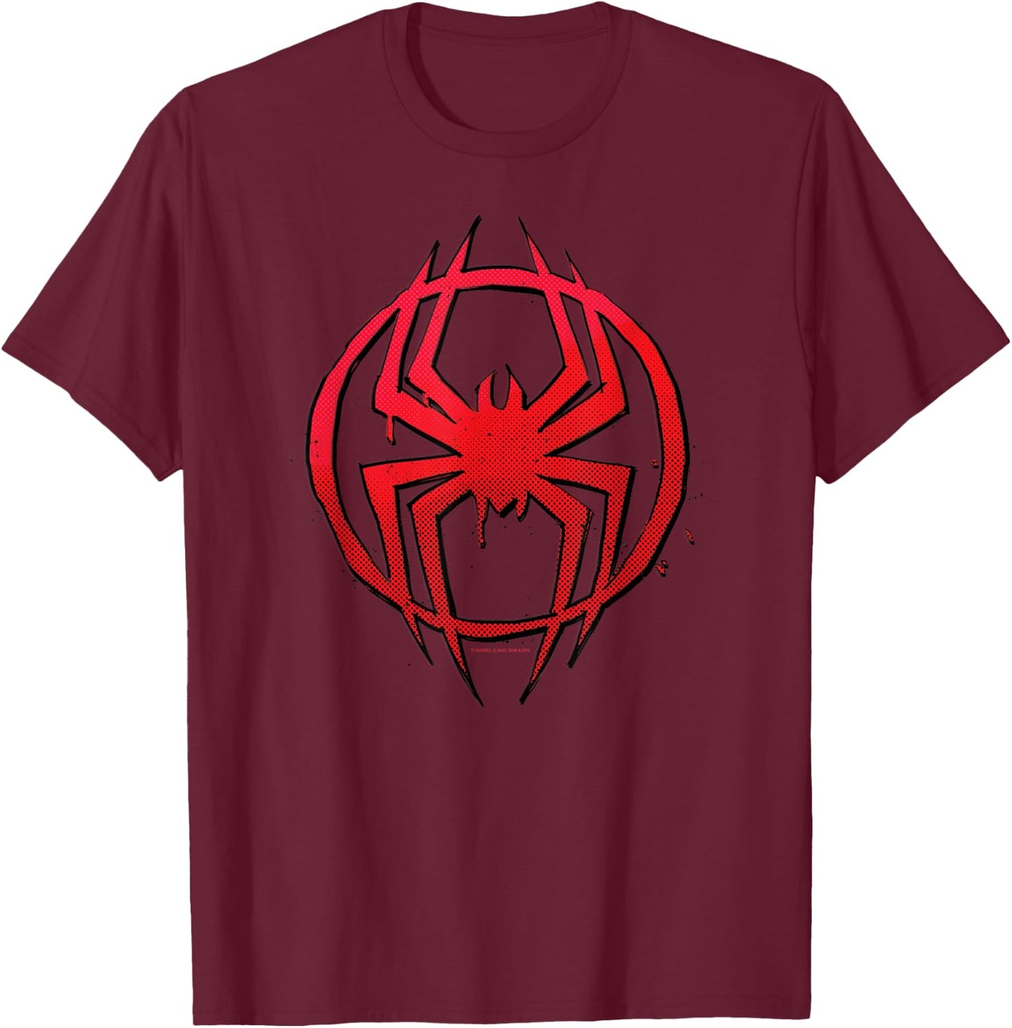 Marvel Spider-Man: Across The Spider-Verse Miles Symbol Dots T-Shirt - T-Shirt | Maroon