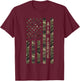 Air Force United States Distressed Camo w US Flag T-Shirt - T-Shirt | Maroon