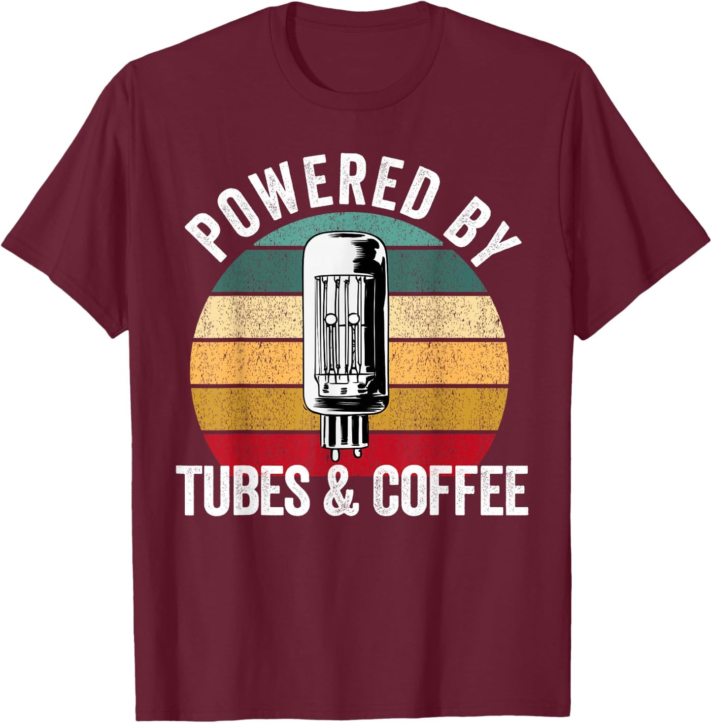 Vacuum tube Amp Amplifier Analog Audio Electron Valve Guitar T-Shirt - T-Shirt | Maroon