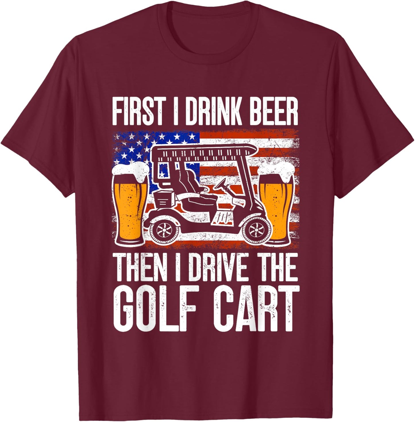 Funny Golf Cart T-Shirt - T-Shirt | Maroon