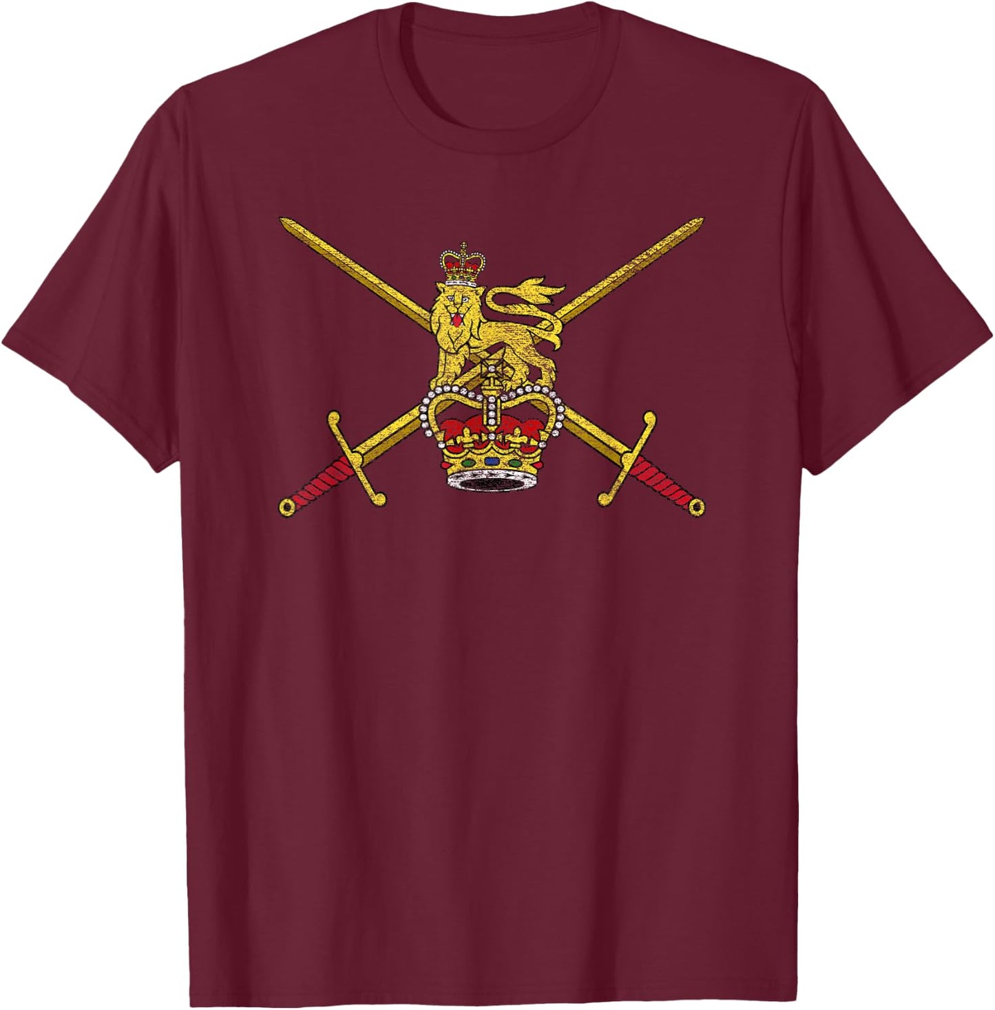 British Military Flag Uk United Kingdom T-Shirt - T-Shirt | Maroon