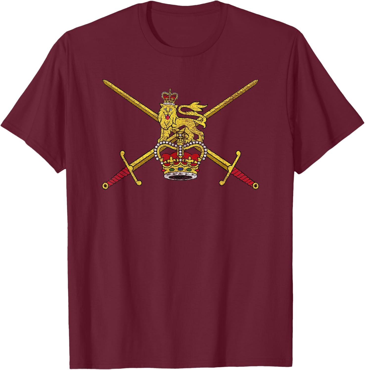 British Military Flag Uk United Kingdom T-Shirt - T-Shirt | Maroon