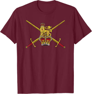 British Military Flag Uk United Kingdom T-Shirt - T-Shirt | Maroon