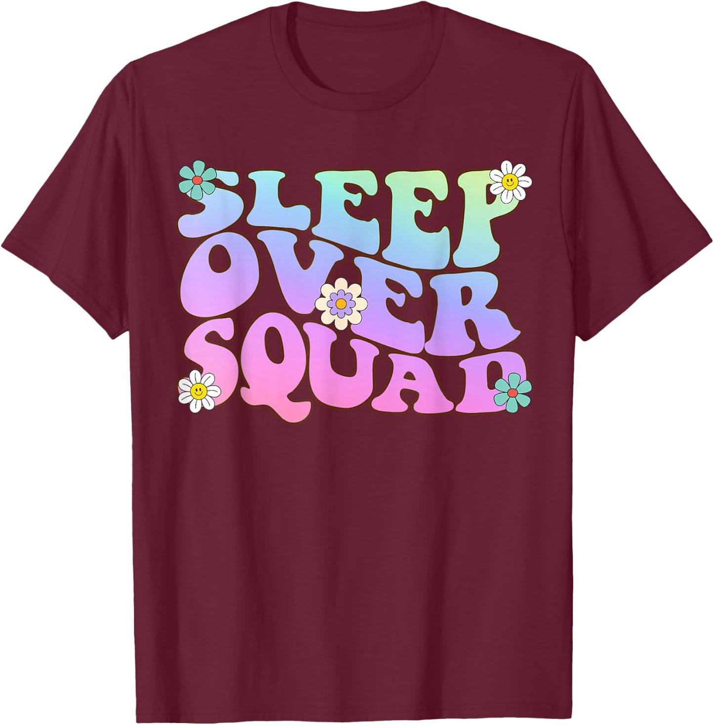Funny Party Pyjamas Cute Overnight Party Team Sleepover Squad T-Shirt - T-Shirt | Maroon