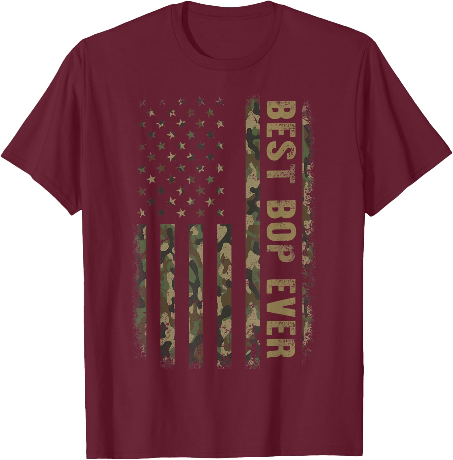 Best Bop Ever Camouflage American Flag Father's Day Men T-Shirt - T-Shirt | Maroon