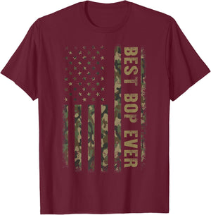 Best Bop Ever Camouflage American Flag Father's Day Men T-Shirt - T-Shirt | Maroon