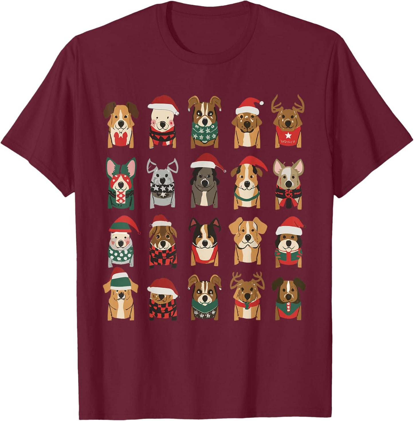 Merry Dogmas Christmas Dogs Lover Xmas Christmas Pet Dog T-Shirt - T-Shirt | Maroon