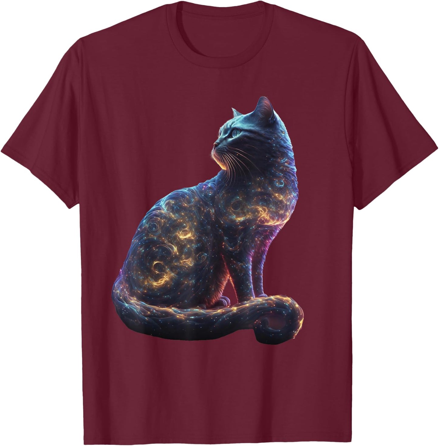 cute cat Galaxy for lover cats kitty kitten space universe T-Shirt - T-Shirt | Maroon