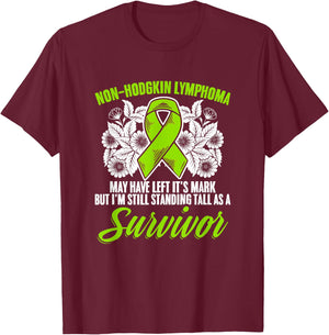 Non-Hodgkin Lymphoma Survivor Green Ribbon Lymphoma T-Shirt - T-Shirt | Maroon