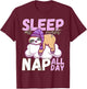 Sleep All Night Nap All Day - Lazy Sloth Animal Lover T-Shirt - T-Shirt | Maroon