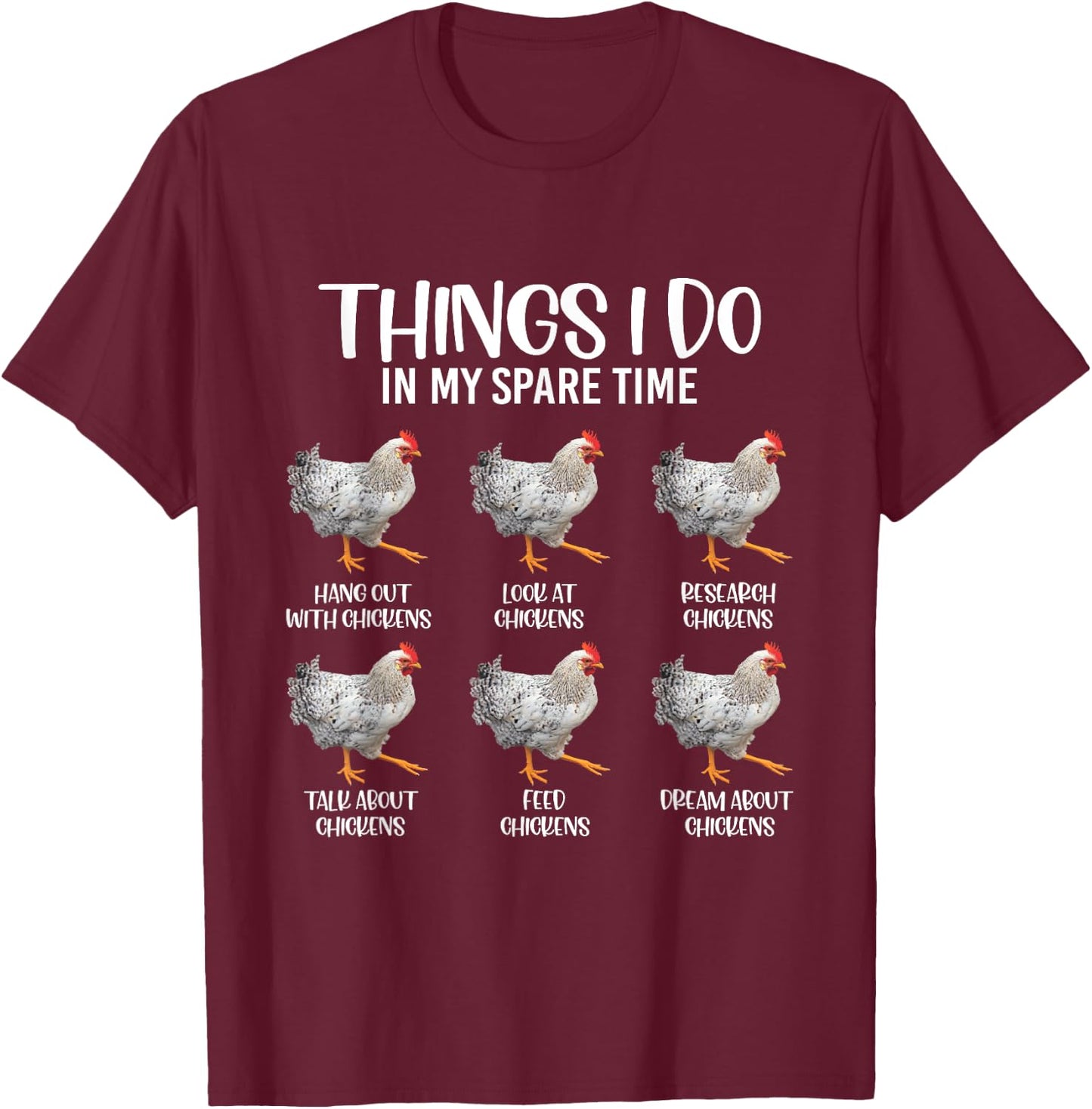 Funny Chicken Mom Farm Cute Family Chicken Girl Farmer Dad T-Shirt - T-Shirt | Maroon