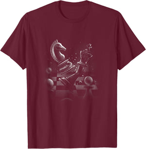 Chess Game Chess Figure Chess Board T-Shirt - T-Shirt | Maroon
