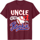 Uncle of Rookie 1st Baseball Birthday Party Theme Matching T-Shirt - T-Shirt | Maroon