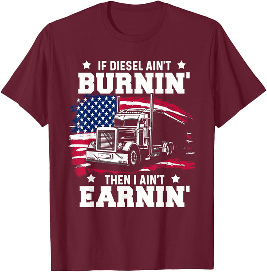 Funny Trucker Gifts Men Husband Semi Trailer Truck Driver T-Shirt - T-Shirt | Maroon