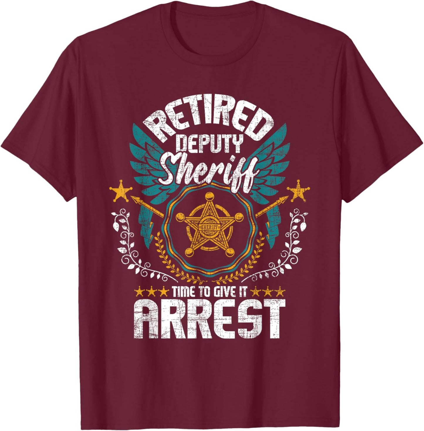 Retired Deputy Sheriff - Retirement Police Officer Patrolman T-Shirt - T-Shirt | Maroon