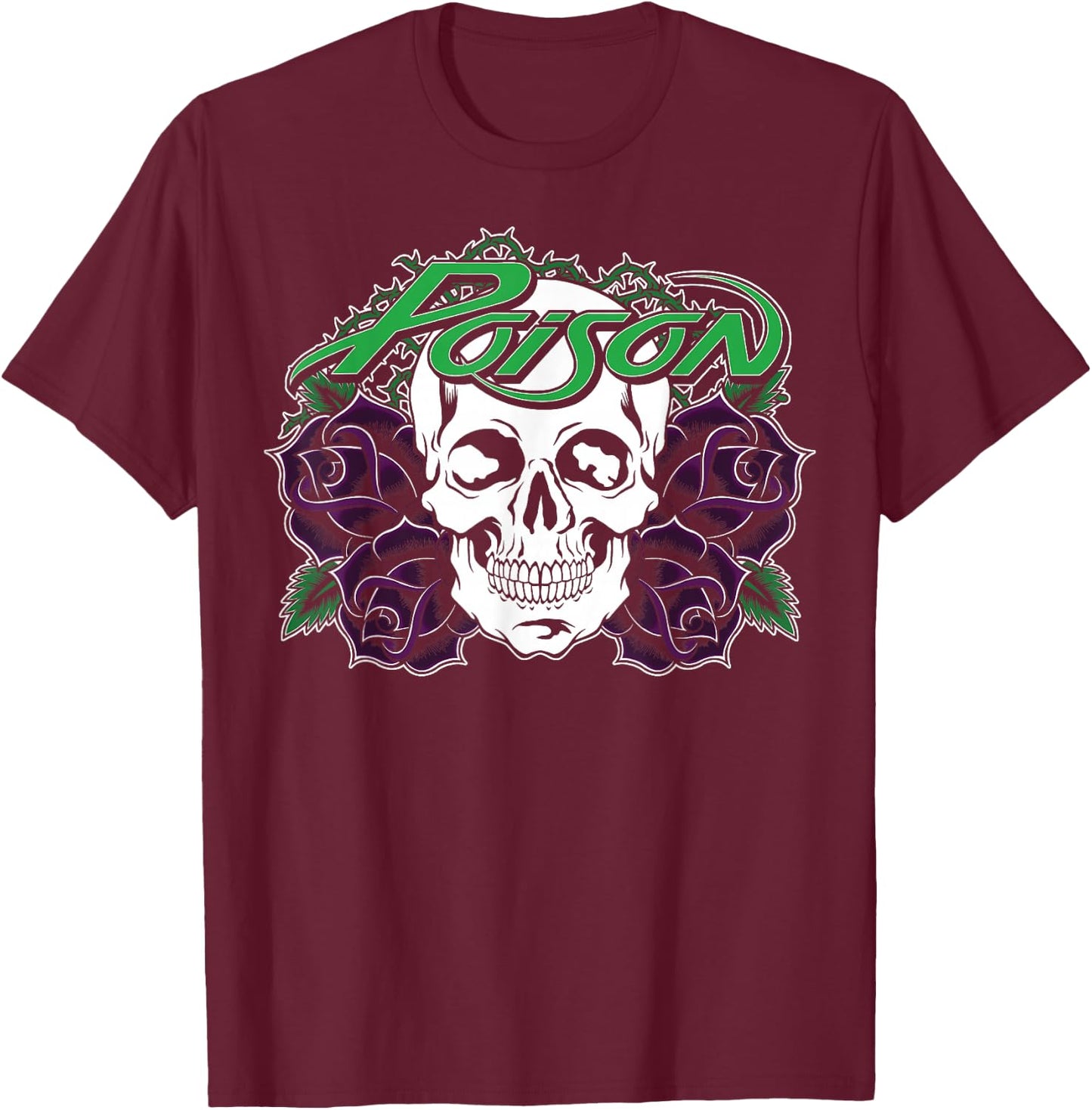 Poison - Purple Rose T-Shirt - T-Shirt | Maroon