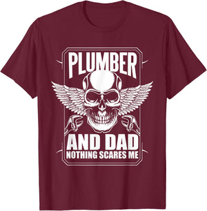 Plumber And Dad T-Shirt - T-Shirt | Maroon