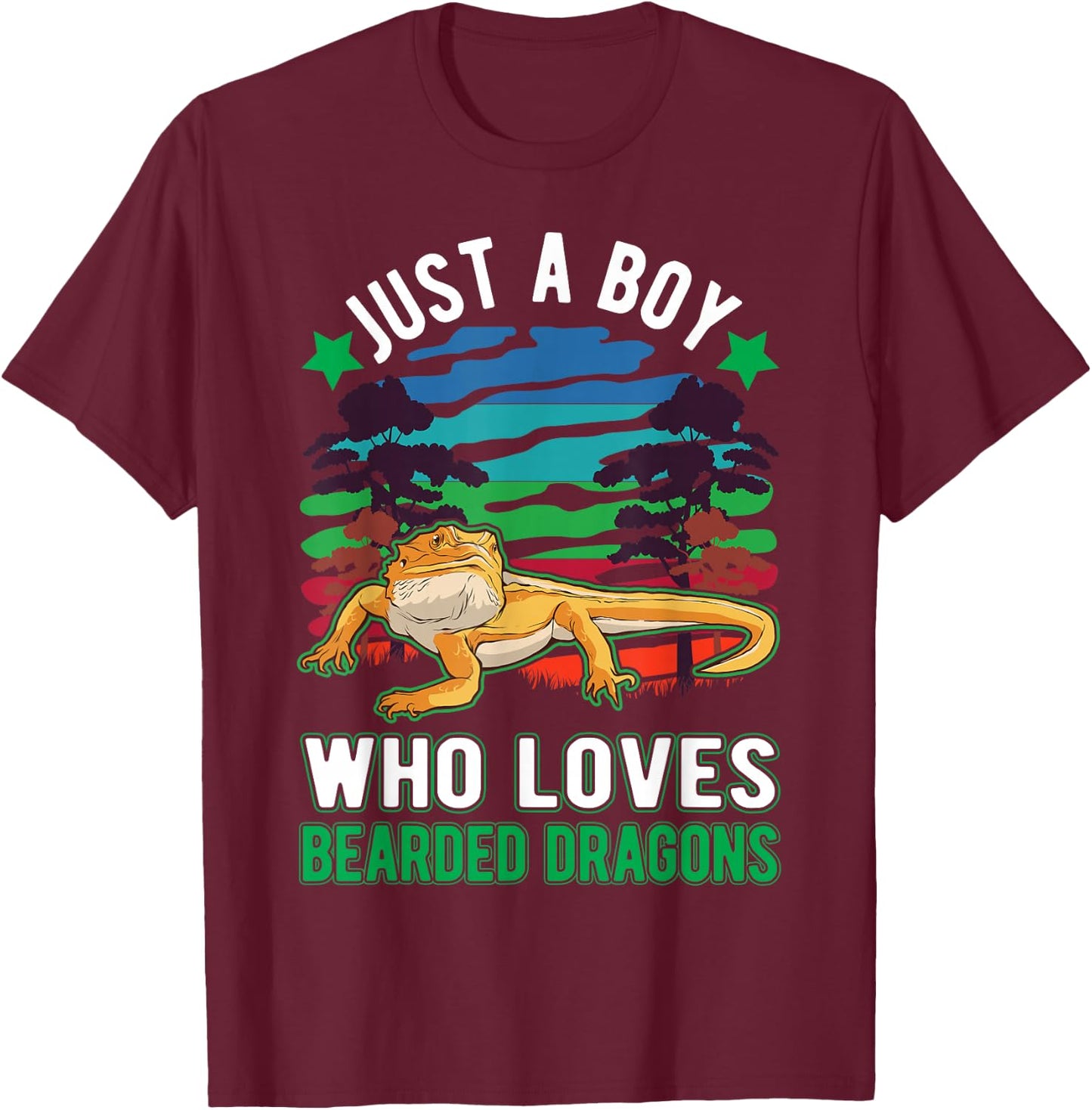 Just a boy who loves Bearded Dragons T-Shirt - T-Shirt | Maroon