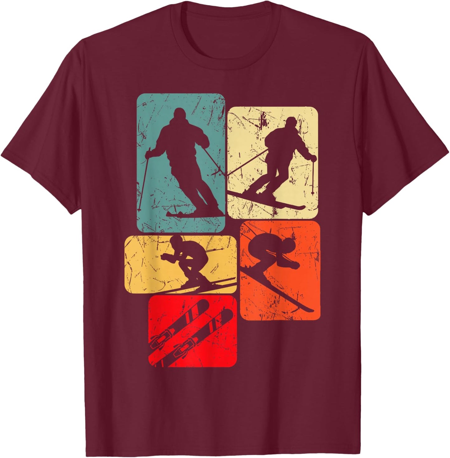 Skiing T-Shirt - T-Shirt | Maroon