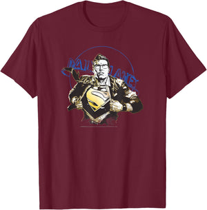 DC Comics Superman Classic Clark Kent Daily Planet Sketch T-Shirt - T-Shirt | Maroon