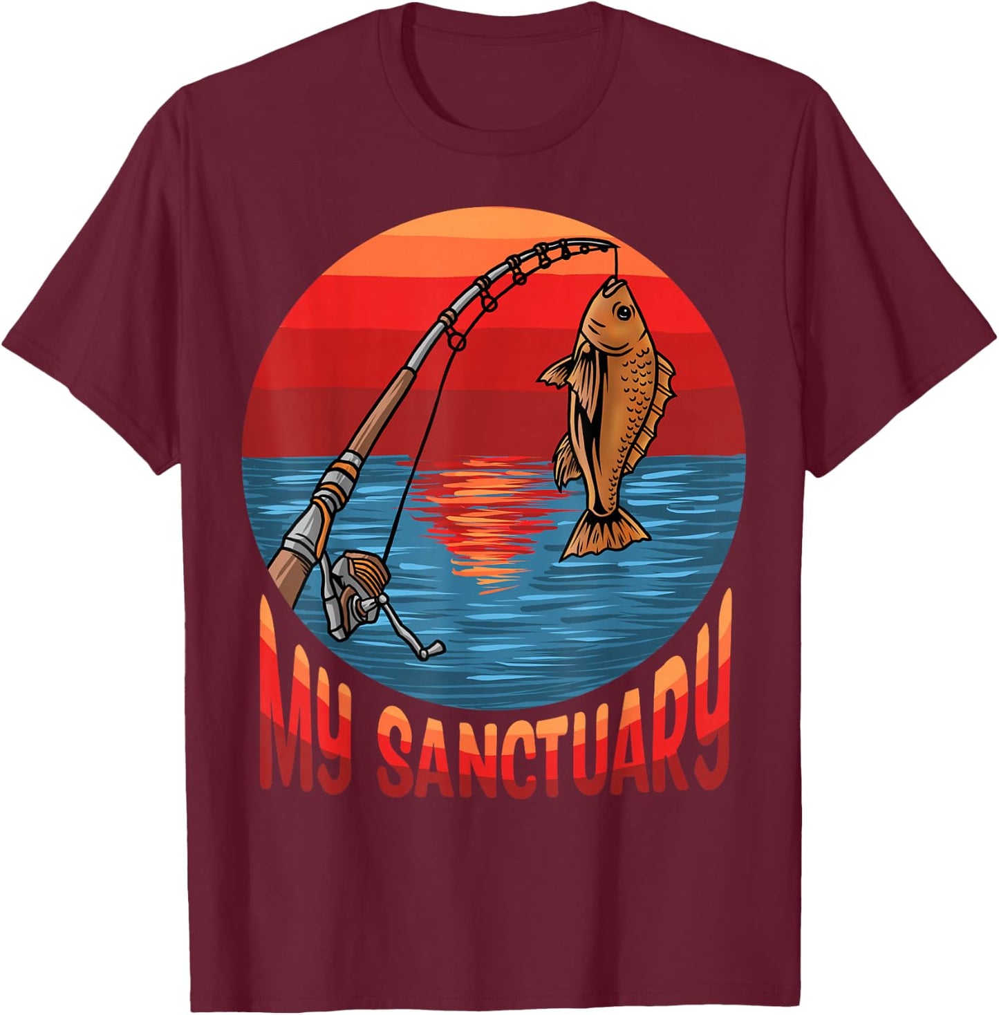 Fisherman Funny Fishing T-Shirt - T-Shirt | Maroon