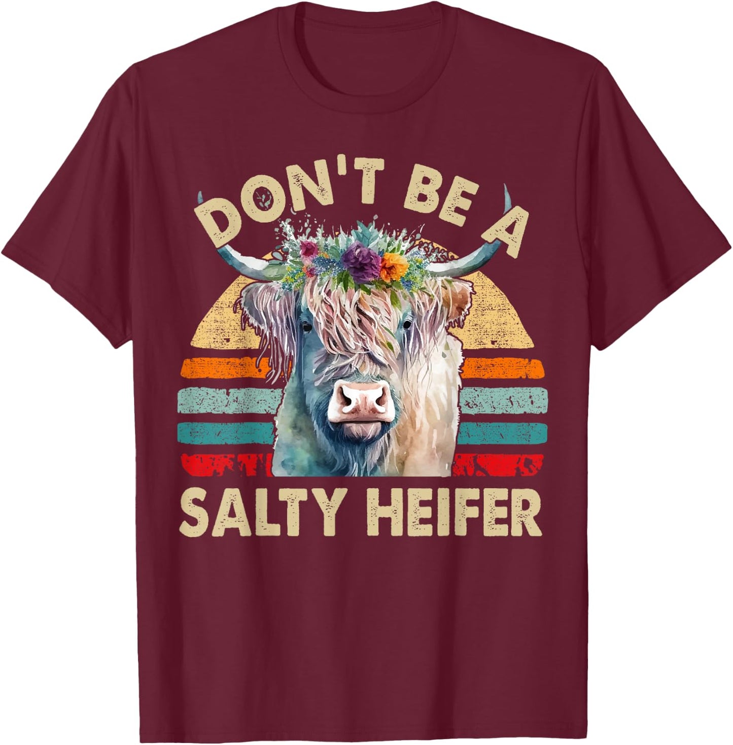 Highland Cow T-Shirt - T-Shirt | Maroon