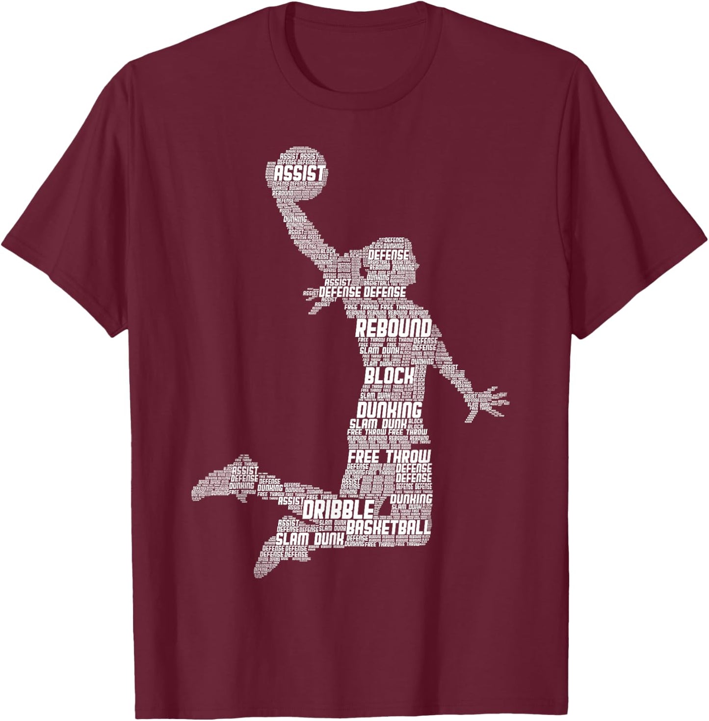Basketball Girl Women Kids Girls Small T-Shirt - T-Shirt | Maroon