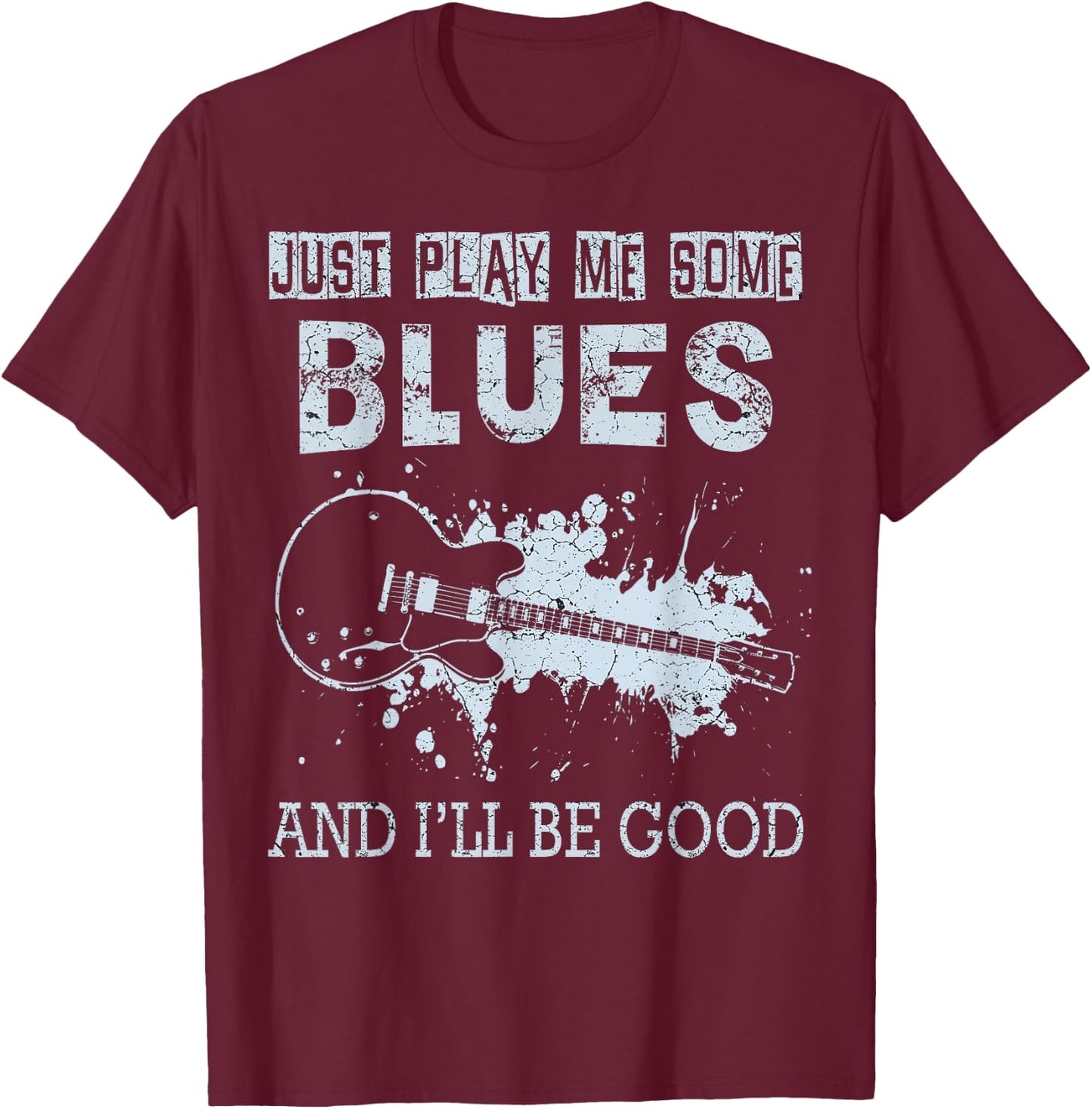 Blues Music Band Lover Vintage Guitar Teacher Funny Blues T-Shirt - T-Shirt | Maroon