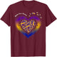 Marigold Blue & Purple Ribbon Heart Bladder Cancer Awareness T-Shirt - T-Shirt | Maroon
