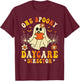 One Spooky Daycare Director Retro Halloween Ghost Pumpkin T-Shirt - T-Shirt | Maroon